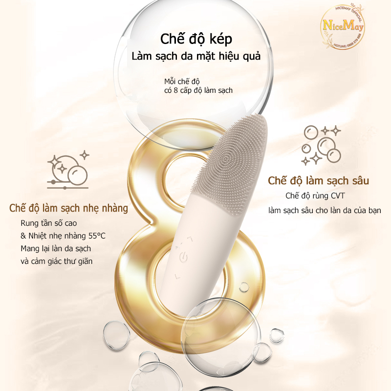 Máy Rửa Mặt Cao Cấp NICEMAY MR2275 Làm Sạch Sâu Lỗ Chân Lông, Dầu Thừa Cặn Bã Nhờn