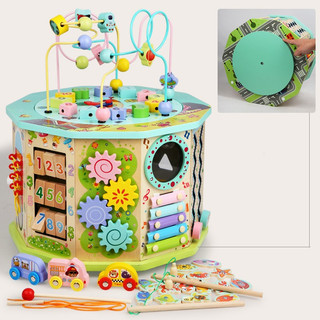 Xe đẩy gỗ thông minh tích hợp busy box cho bé toystore FUDAER giáo cụ montessori kết hợp xe đẩy 2 trong 1