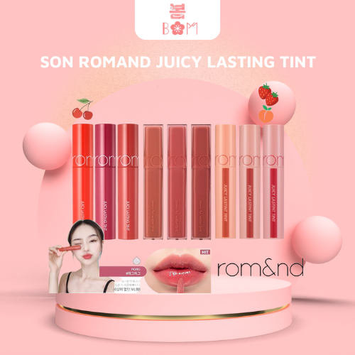 Son Tint Bóng, Siêu Lì, Căng Mọng Môi Hàn Quốc Romand Juicy Lasting Tint 5.5g