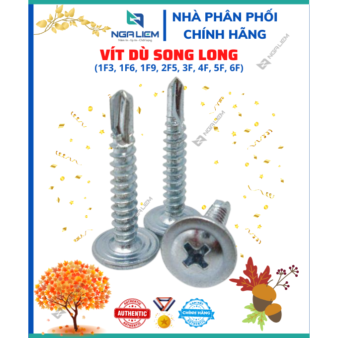 Vít Dù Song Long 1F3, 1F6, 1F9, 2F5, 3F, 4F, 5F, 6F (Chữ D loại Xịn) (BỌC 100, 200 GRAM)
