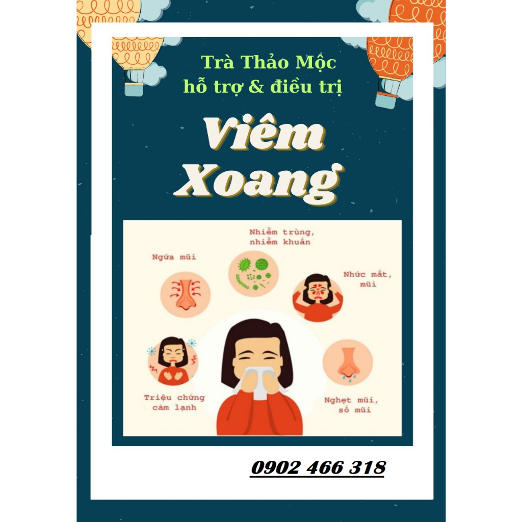 TRÀ VIÊM XOANG - cứu tinh cho nhưng ai bị Viêm xoang, Nghẹt mũi, nhức mắt - 40 Túi lọc