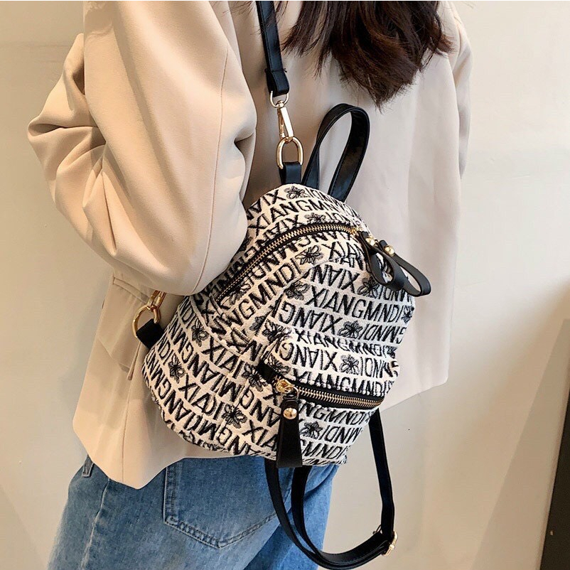 Balo mini chữ M du lịch, balo thời trang mini phong cách hàn quốc