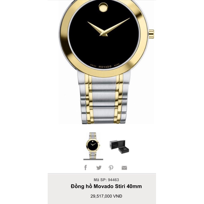 - Đồng hồ nam M O V A D O  case 40mm