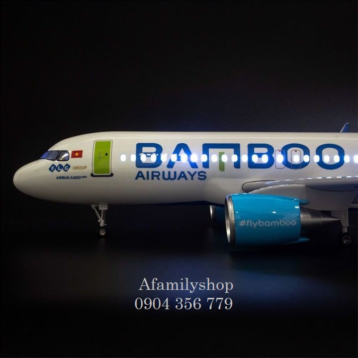 Mô hình máy bay Bamboo airways A320_LED