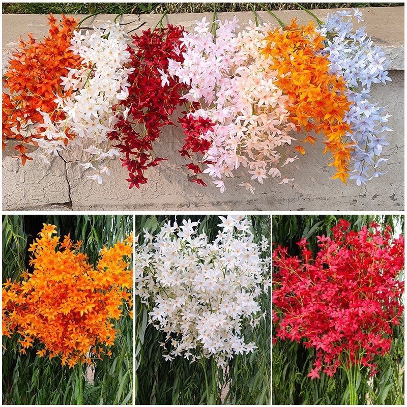 hoa vải hoa giả,hoa lan sao cành cao