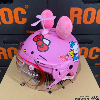 Mũ bảo hiểm trẻ em có kính hello kitty AT103KS - Phù hợp với bé từ 2 đến 10 tuổi - 11 lỗ thông hơi Đạt chuẩn