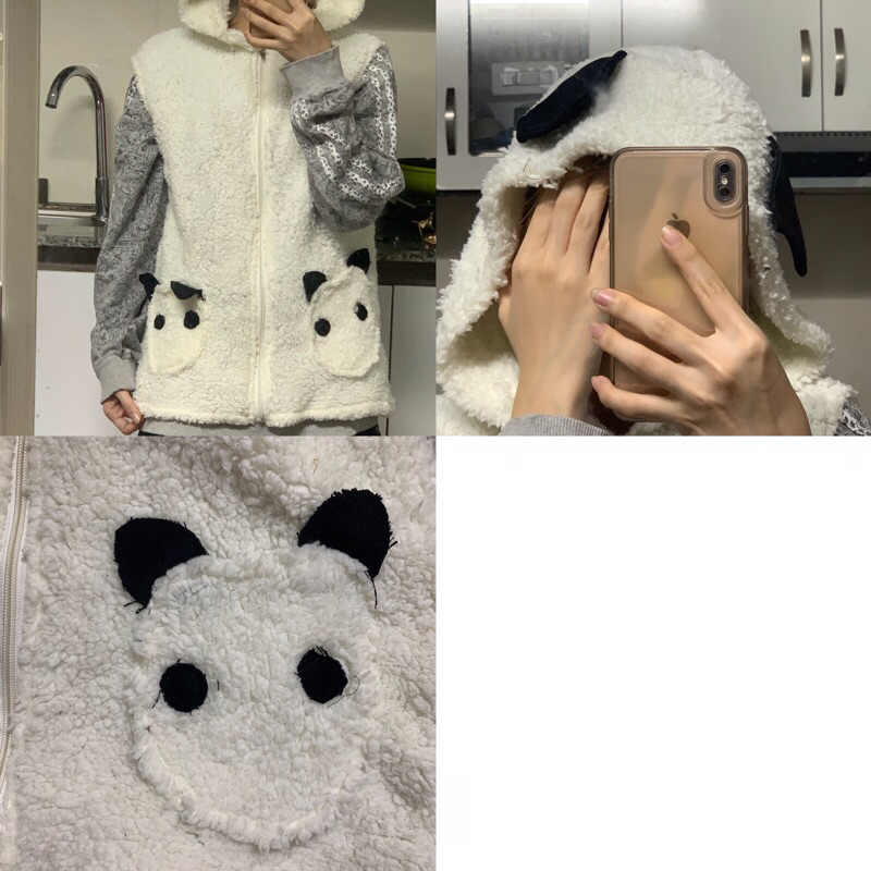 Pass áo khoác gile gấu panda