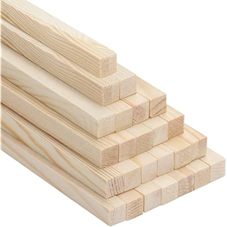 Thanh gỗ thông vuông nhập khầu 1,2cm x 1,2cm dài 1m2 được bào láng làm đồ nội thất,trang trí,......