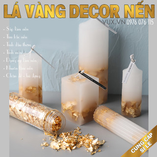 Lá vàng, lá bạc trang trí nến thơm - lá vàng dát nến, dát vàng tượng thạch cao, thủ công mỹ nghệ