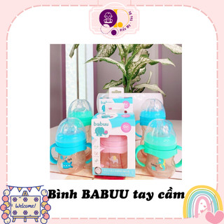 Bình sữa ppsu cổ rộng quai cầm babuu baby 120ml/240ml