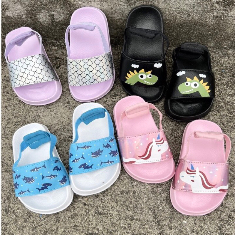 Dép lê quai ngang siêu nhẹ chống thấm nước có quai sau chắc chắn cho bé trai bé gái từ 1-5 tuổi