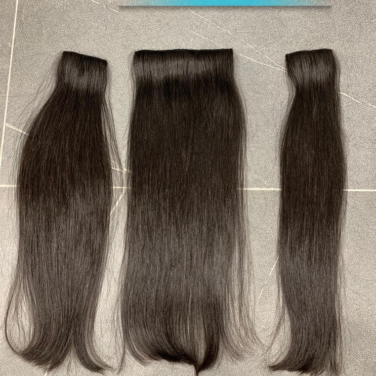 Tóc dệt 3 dải 50cm đẹp, tóc thật bóng mượt dày đuôi