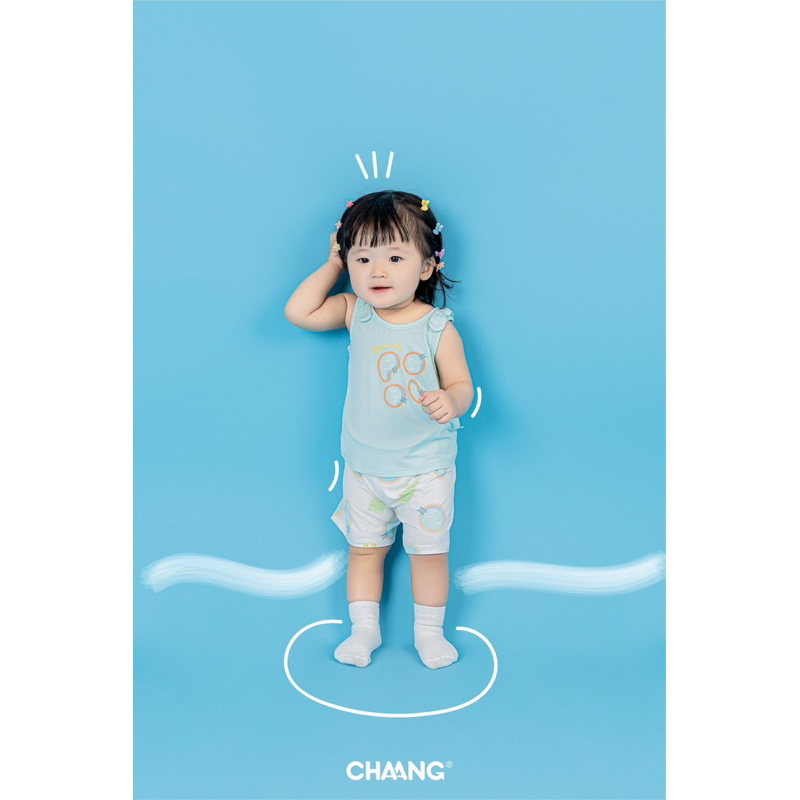 Chaang bộ cộc túi ngực bé trai, bộ ba lỗ nơ vai bé gái SS23