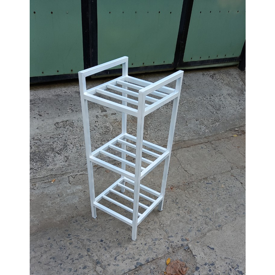 Kệ sắt 3 tầng Dài 40cm, Rộng 30cm, Cao 90cm, thép hộp 16x16mm mạ kẽm sơn tĩnh điện, chân đế nhựa chống trượt