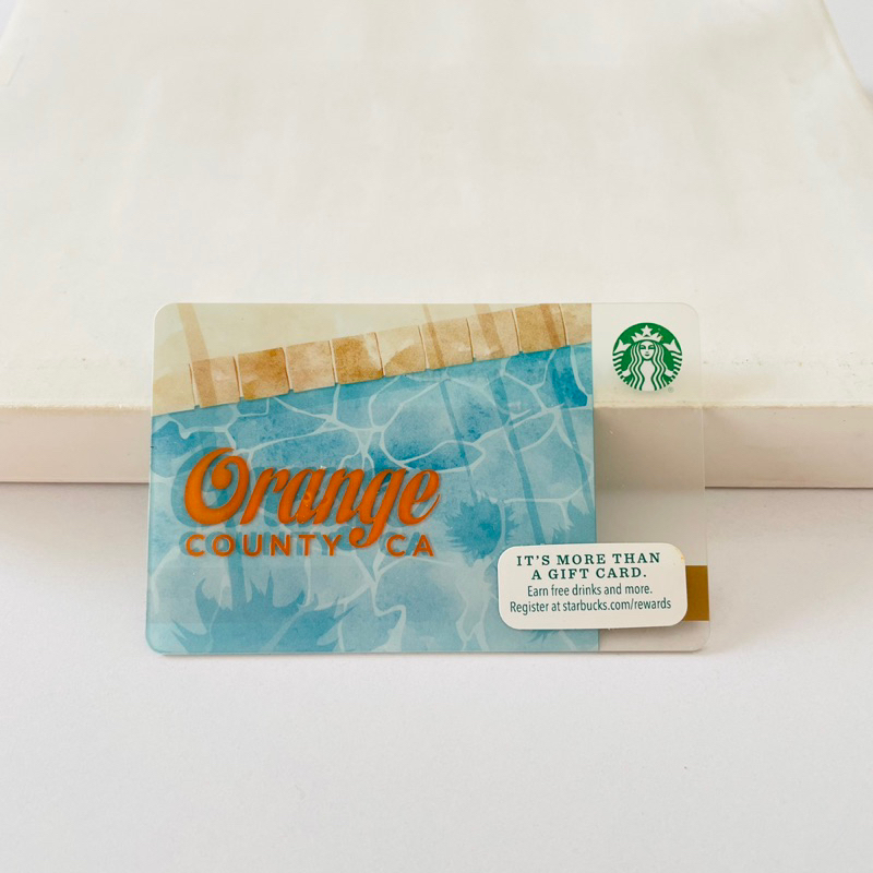 0836A THẺ STARBUCKS NHỰA ORANGE COUNTY CA, thẻ có trầy (thẻ đã sử dụng, dùng để chất sưu tầm)