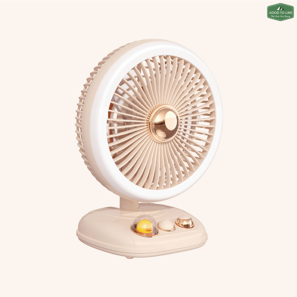 Quạt Sạc Tích Điện ICARER 3 Chế Độ Gió,Quạt Để Bàn Treo Tường Gấp Gọn Kèm Đèn Ngủ Pin 4000Mah Sử Dụng Sạc USB