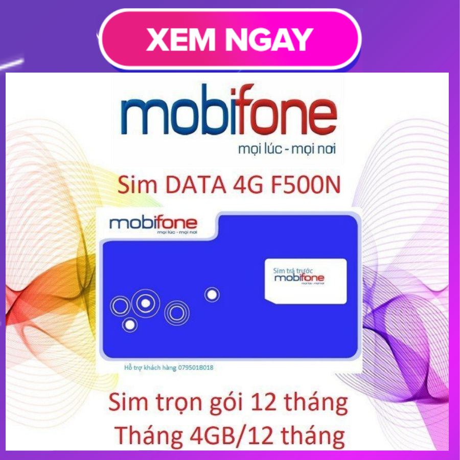 Sim 4G Mobifone MDT250A  Ưu Đãi 4GB/ Tháng - MIỄN PHÍ 12 THÁNG KHÔNG CẦN NẠP TIỀN
