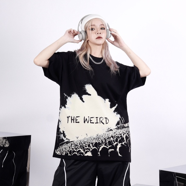 LOCAL BRAND Áo thun The Weird Phong Cách Unisex Form Rộng ATK584