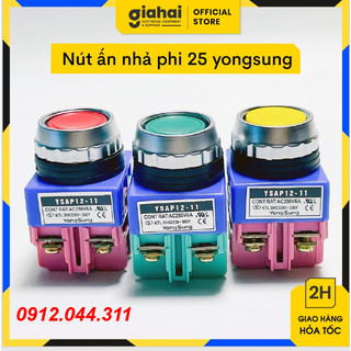 Nút ấn nhả phi 25 yongsung YSAP 12-1 phi 25 không đèn TBD39