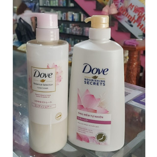 DẦU GỘI VÀ DẦU XẨ DOVE HOA SEN NHẬT & NƯỚC GẠO 640G