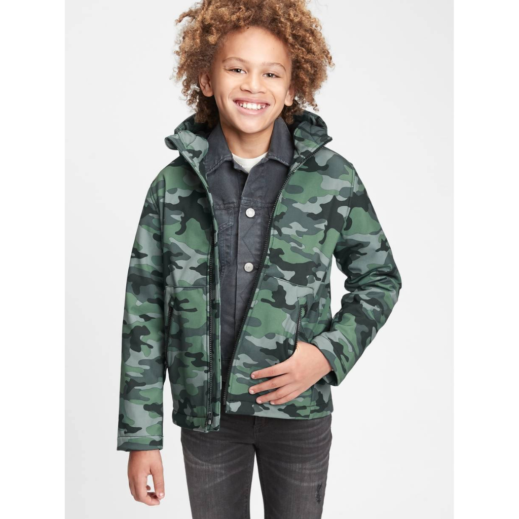 Áo khoác G/\p Kids Tech Jacket dành cho Bé. Chất vải ngoài Softshell kháng nước. Bên trong lót nỉ.