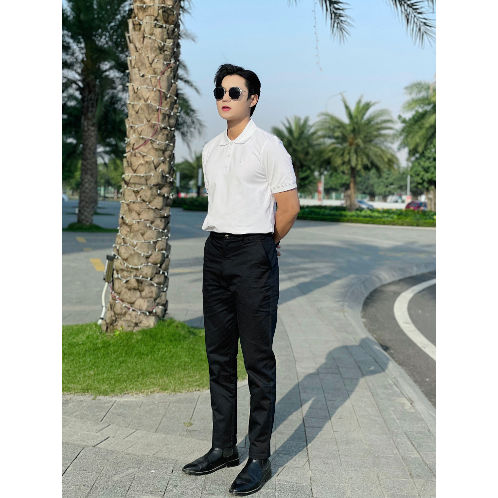 Áo Polo Nam BASIC Màu Trắng OVERCO Cao Cấp Chất Vải Cotton USA Mềm Mịn Thoáng Mát Co Giãn 4 Chiều