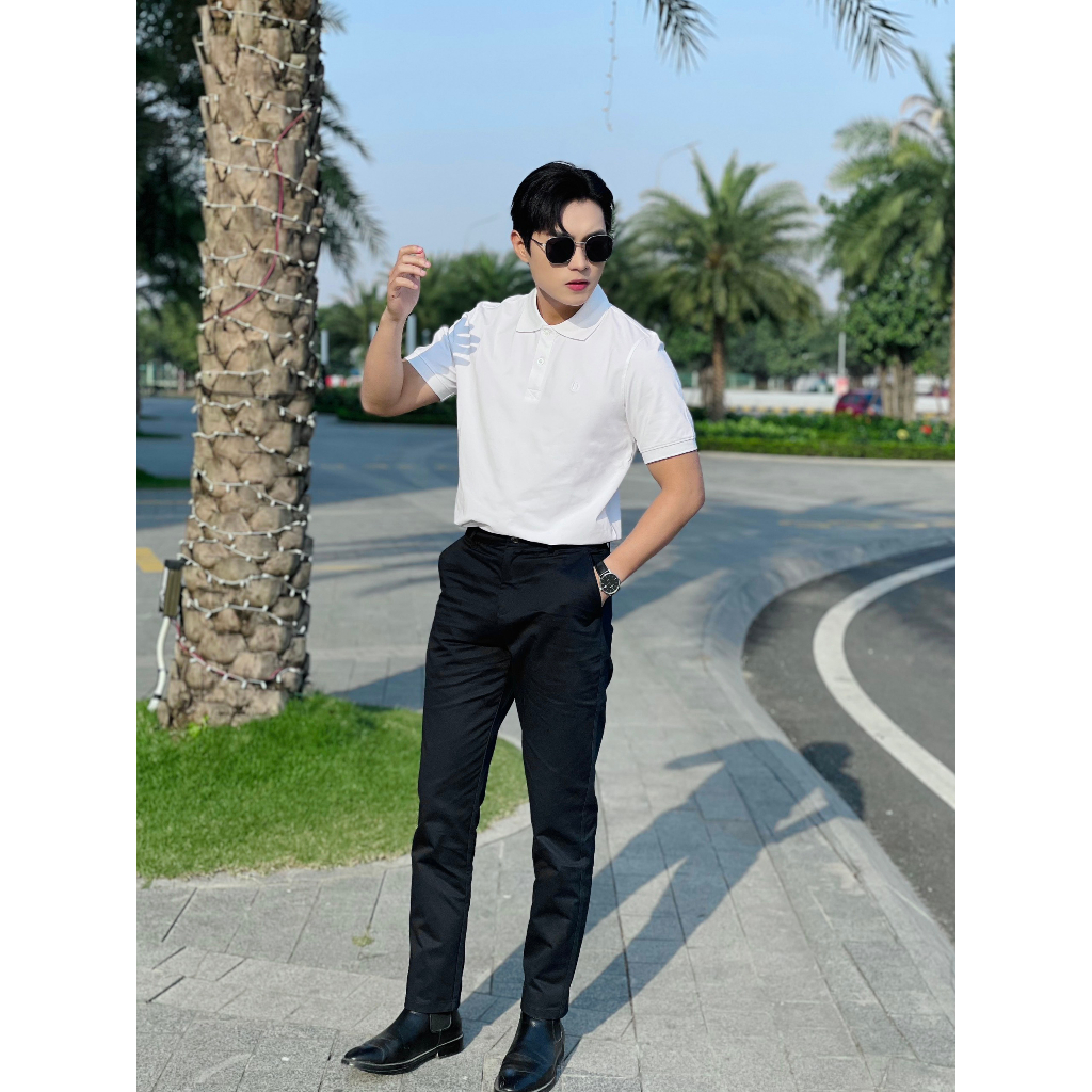 Áo Polo Nam BASIC Màu Trắng OVERCO Cao Cấp Chất Vải Cotton USA Mềm Mịn Thoáng Mát Co Giãn 4 Chiều