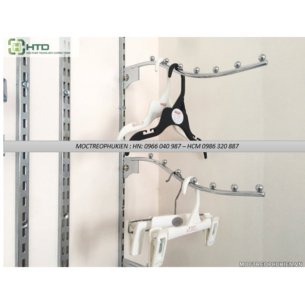 MÓC TREO QUẦN ÁO E02 cài thanh ray dạng Bi