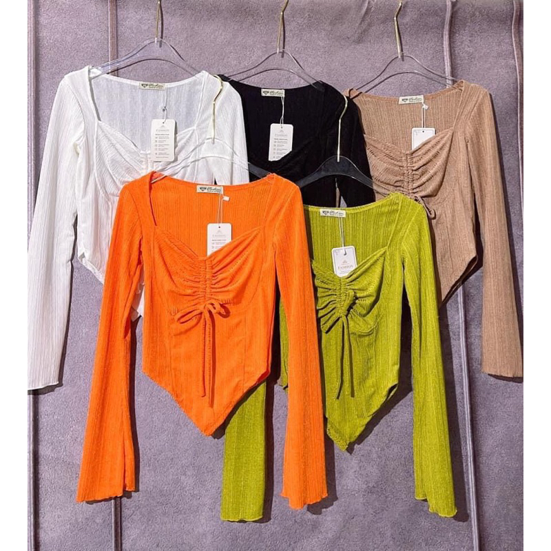 Áo thun sước tay dài rút eo dưới 51kg