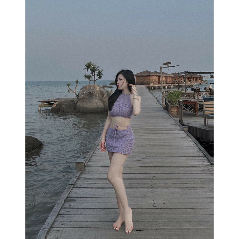 Set bikini len dệt ( ảnh thật sho tự chụp)