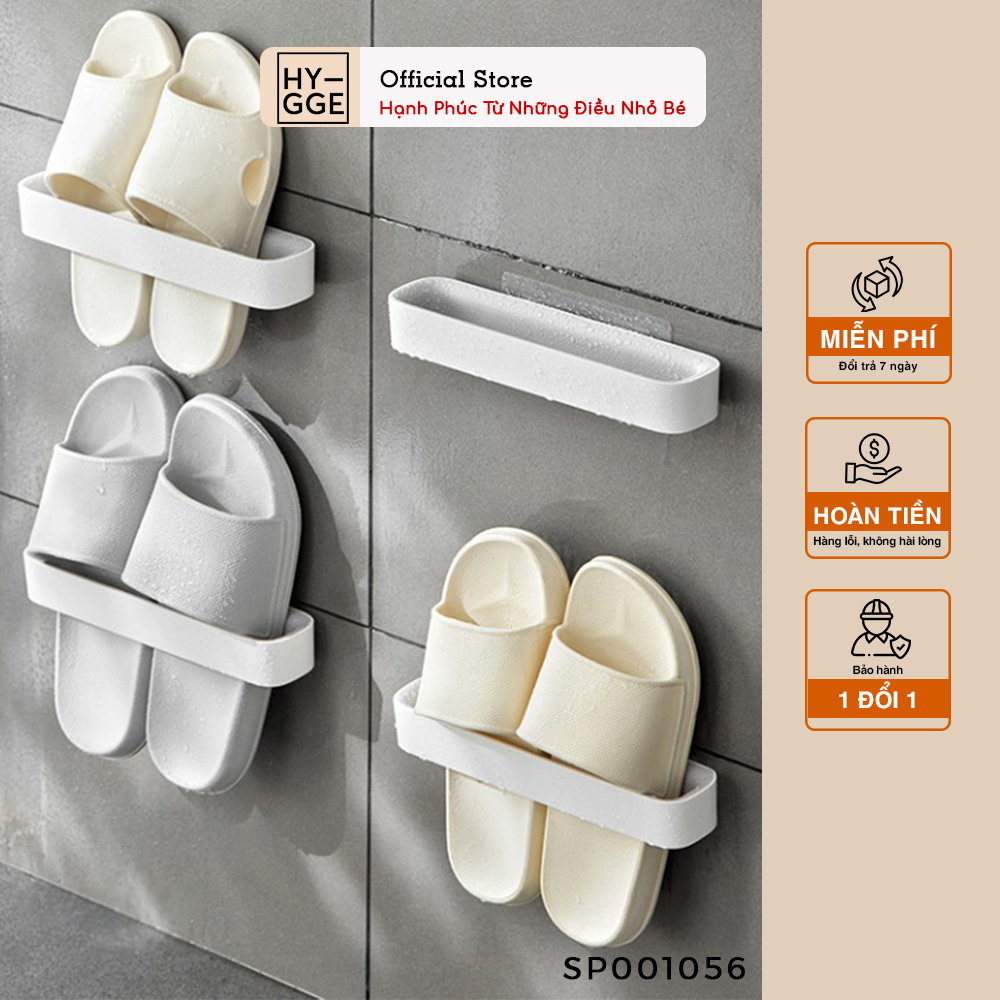 Kệ nhựa treo dép nhà tắm, chất liệu nhựa ABS dán tường đa năng
