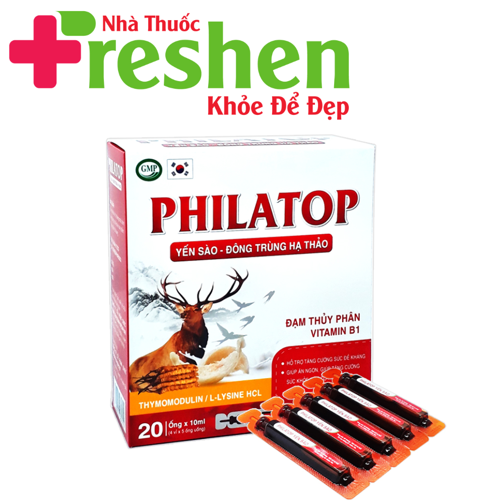 Philatop Yến Sào - Đông Trùng Hạ Thảo giúp bé ăn ngon, tăng sức đề kháng - Hộp 20 ống