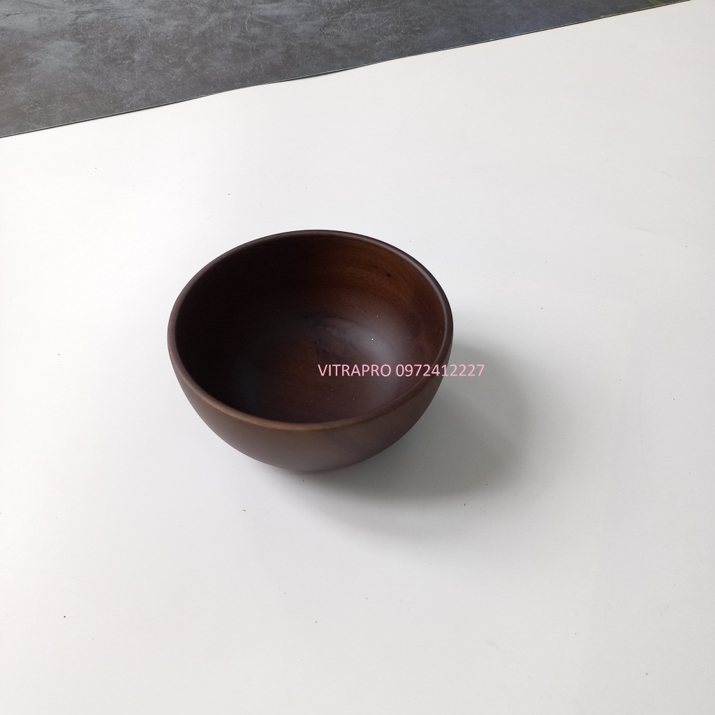Bát Ăn Cơm Bằng Gỗ Keo Màu Nâu Socola Đẹp Mắt Bát Nhẹ Cho Bé