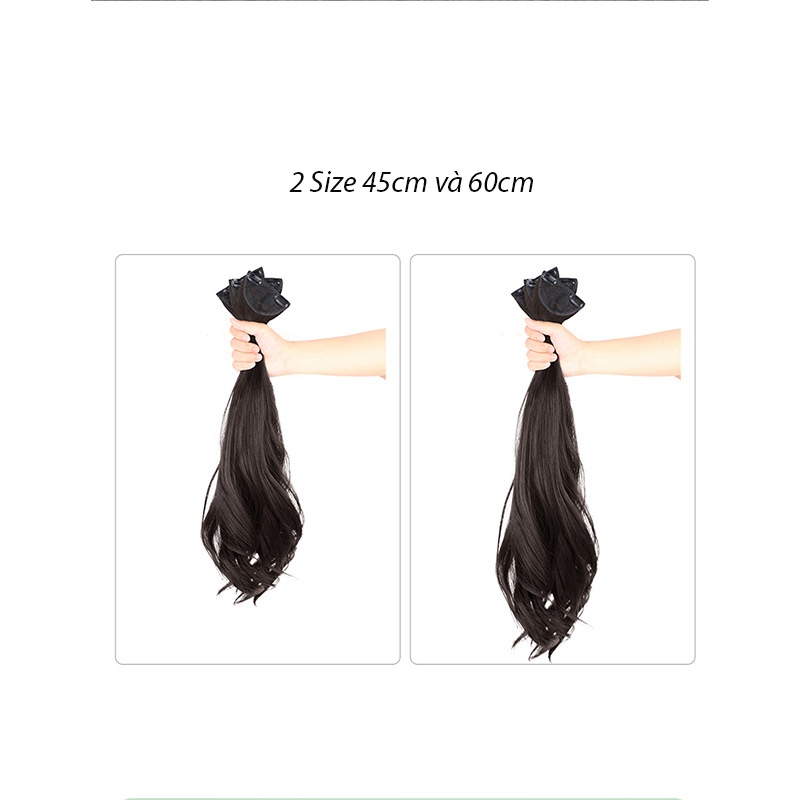 Tóc giả 3 Tép xoăn lơi máy báy hot nhất- Set 3 kẹp tóc xoăn lơi cao cấp làm dày tóc