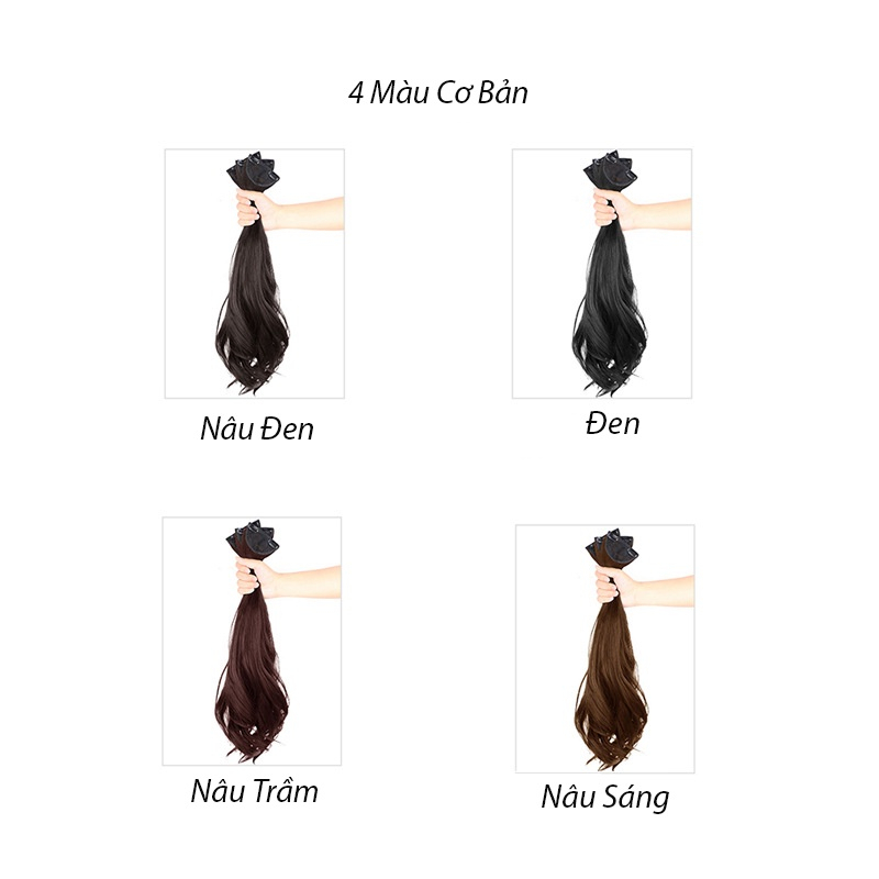 Tóc giả 3 Tép xoăn lơi máy báy hot nhất- Set 3 kẹp tóc xoăn lơi cao cấp làm dày tóc