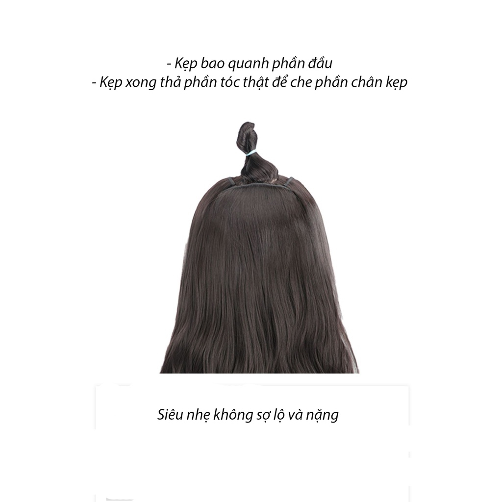 Tóc giả 3 Tép xoăn lơi máy báy hot nhất- Set 3 kẹp tóc xoăn lơi cao cấp làm dày tóc