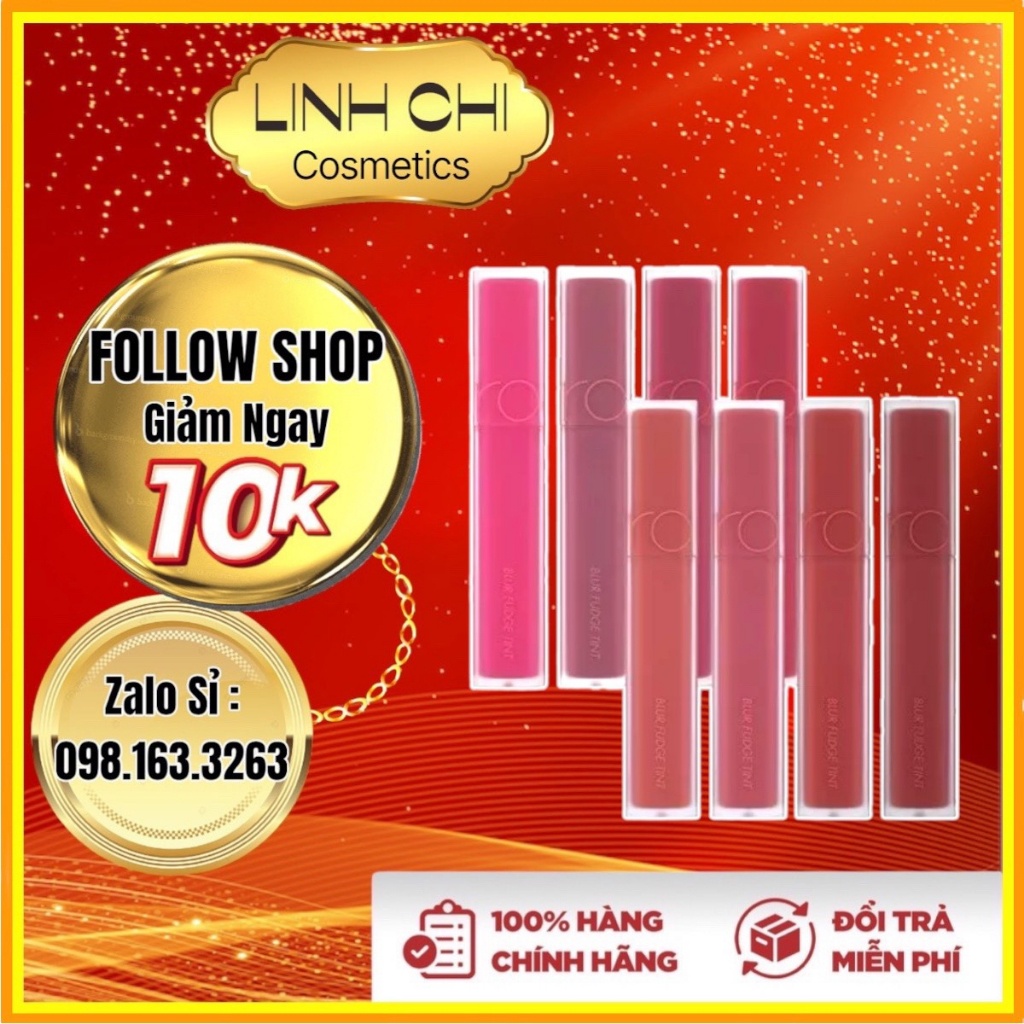 Son Kem Romand Blur Fudge Tint 5g Siêu Lì, Lên Màu Chuẩn, Mịn Môi