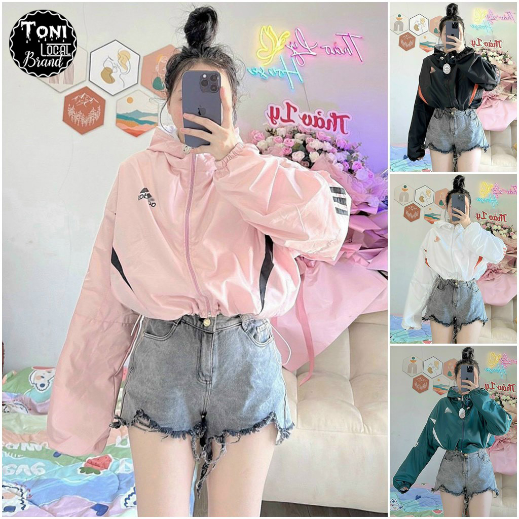 Áo Khoác Dù form Dơi Croptop 2 lớp Das