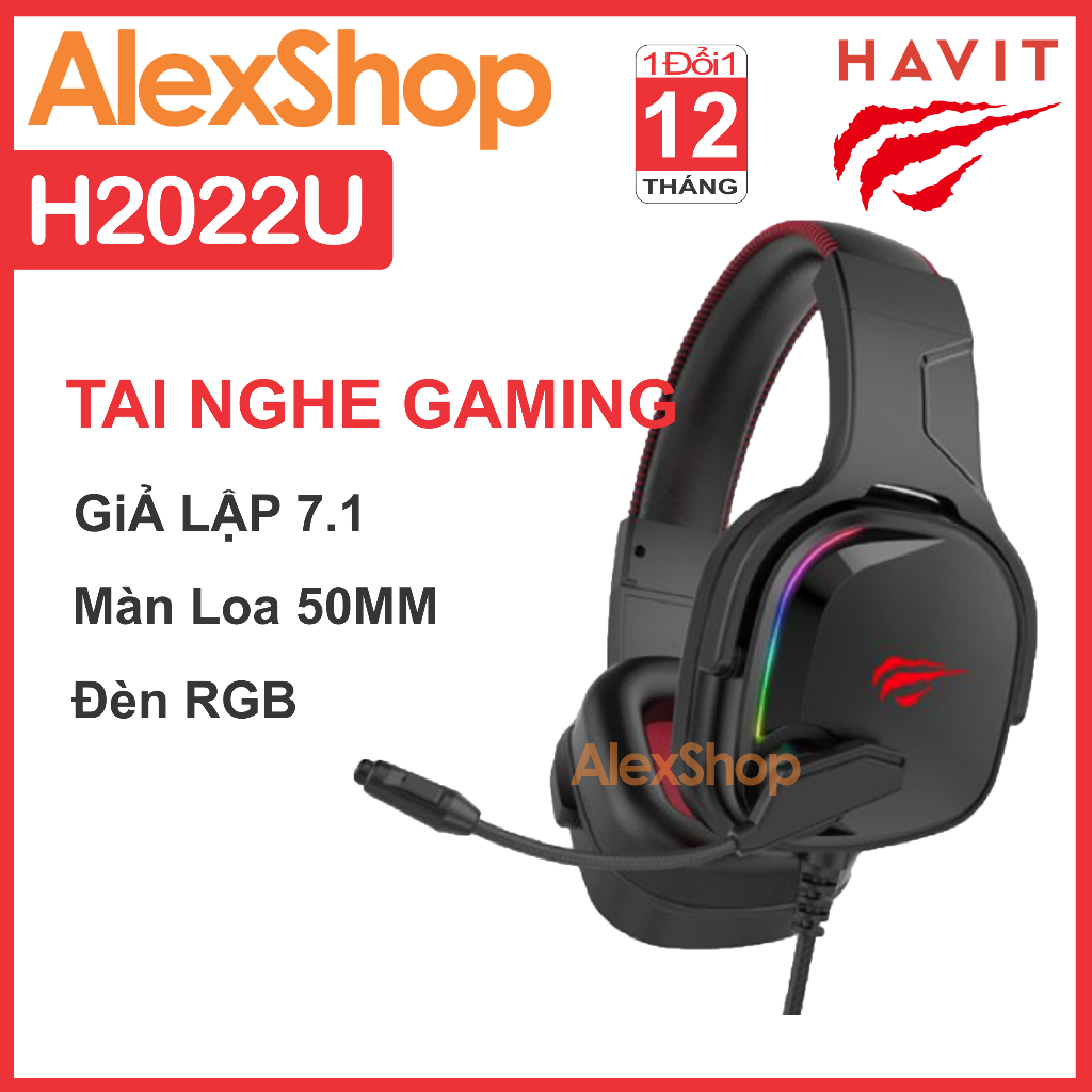 Tai Nghe Gaming 7.1 Havit H2022U Màn Loa Cực Lớn 50mm - Chính Hãng Bảo Hành 1 Đổi 1 12 Tháng