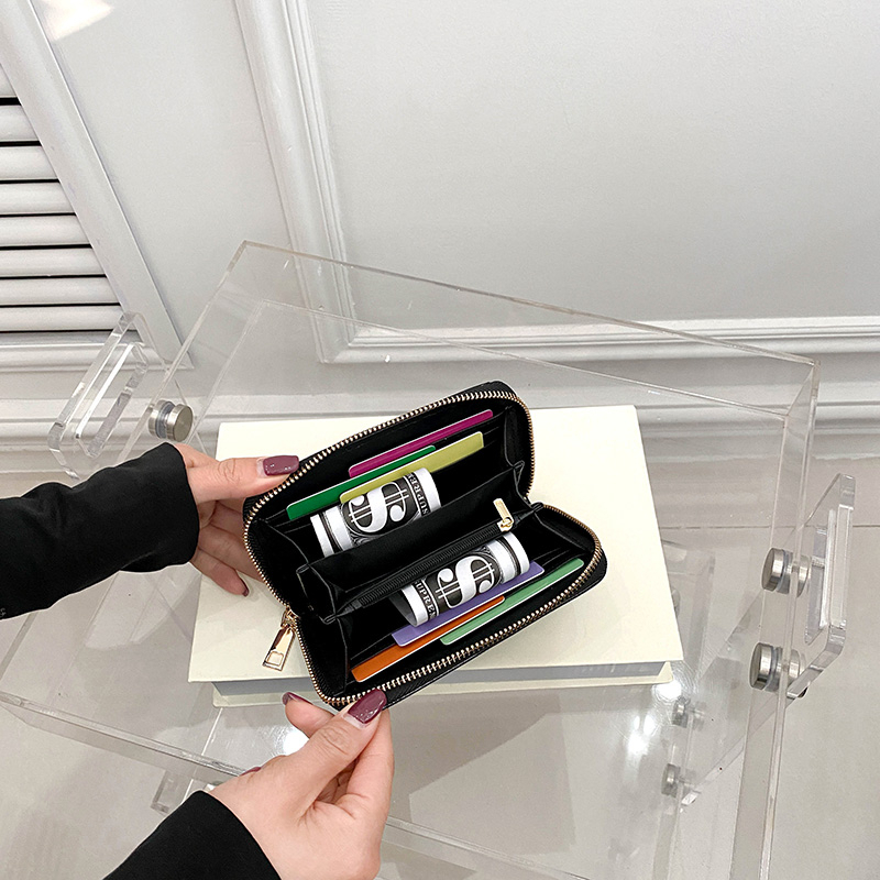 Phụ nữ Zero Wallet ，Gói thẻ     ，  Ví cầm tay，Phiên bản Hàn Quốc của ví da sáng bóng