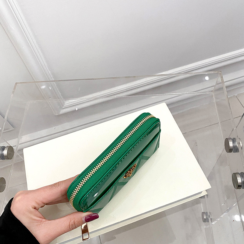 Phụ nữ Zero Wallet ，Gói thẻ     ，  Ví cầm tay，Phiên bản Hàn Quốc của ví da sáng bóng