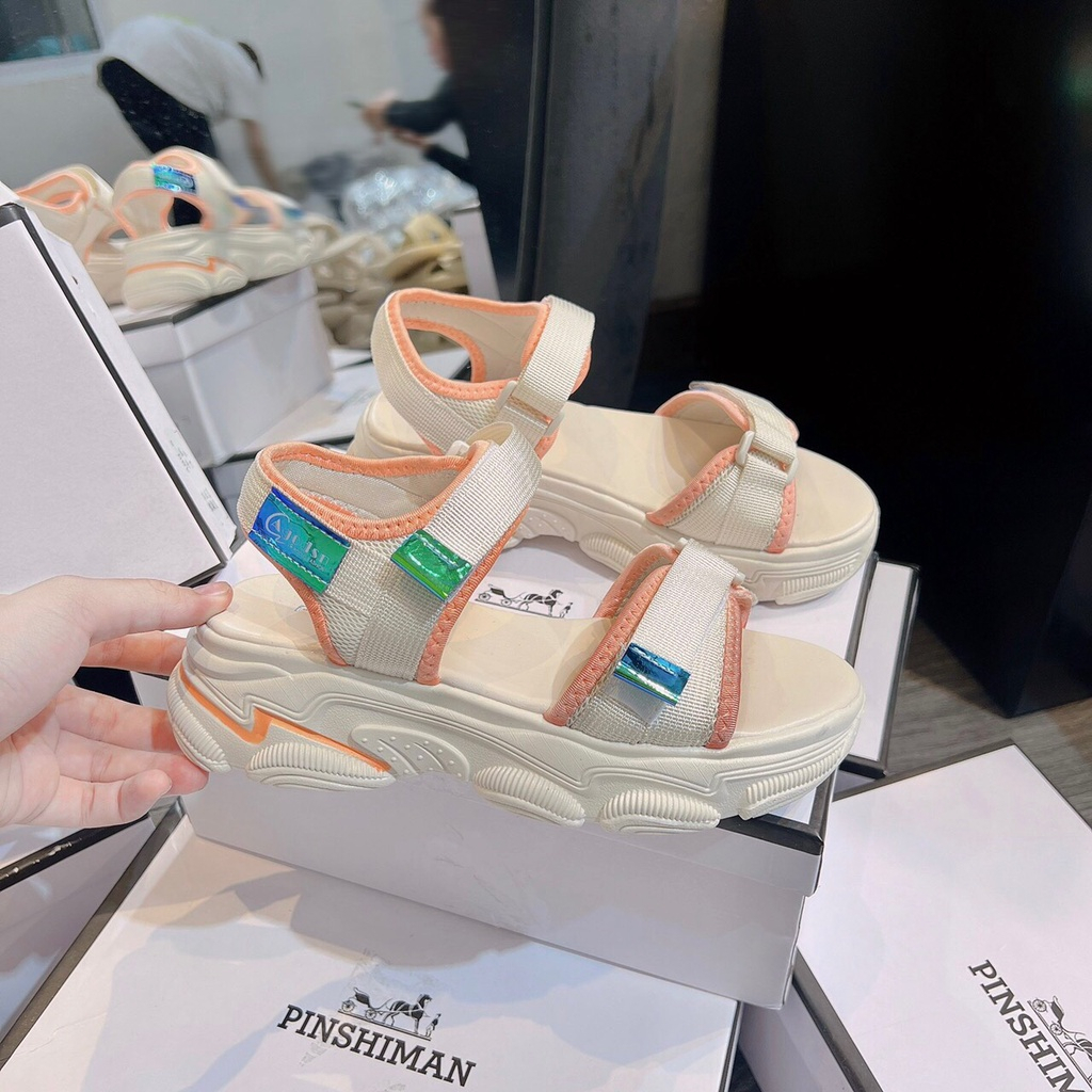 Giày sandal nữ phong cách Hàn Quốc đế cao 4cm hàng cao Cấp Vnxk chính hãng