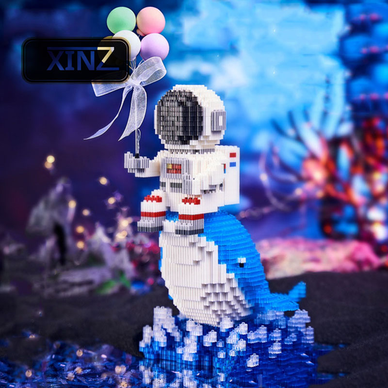 Lego mô hình lắp ráp phi hành gia 30cm XINZ đồ chơi lắp ráp có đèn Led 3D dành cho trai gái