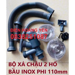 Bộ xi phông, ống xả chậu rửa bát 2 ngăn- loại 11cm