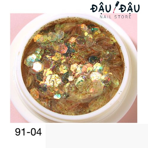 Nhũ kim tuyến vảy cá 8 màu trang trí móng đắp ẩn gel phong cách Hàn Nhật lẻ hộp