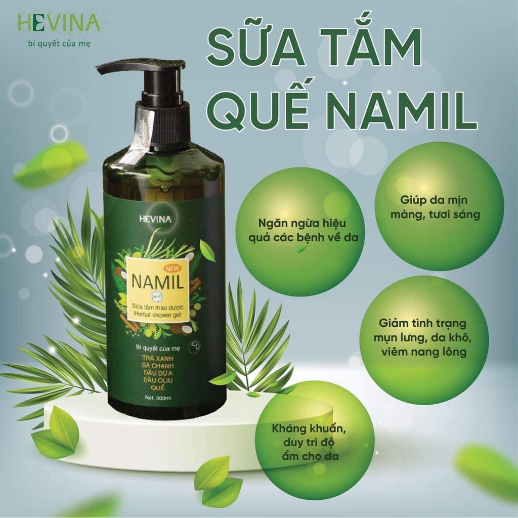 Sữa Tắm Thảo Dược NAMIL Hương Quế kháng khuẩn dưỡng da, lưu thông khí huyết 300ml