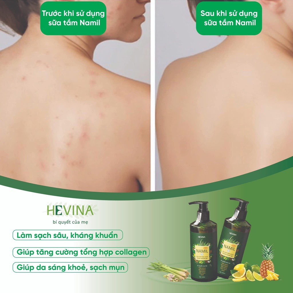 Sữa Tắm Thảo Dược NAMIL Hương Quế kháng khuẩn dưỡng da, lưu thông khí huyết 300ml