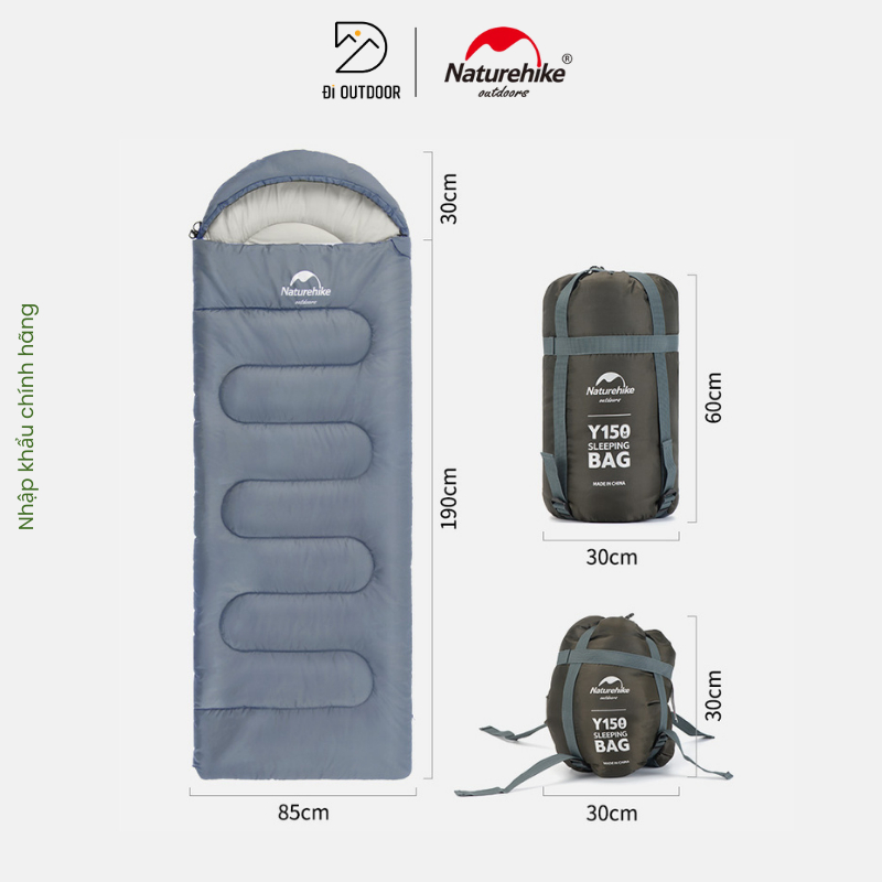 Túi Ngủ 3 Mùa Có Mũ Y150 Naturehike NH21MSD08 Siêu Nhẹ Xếp Gọn