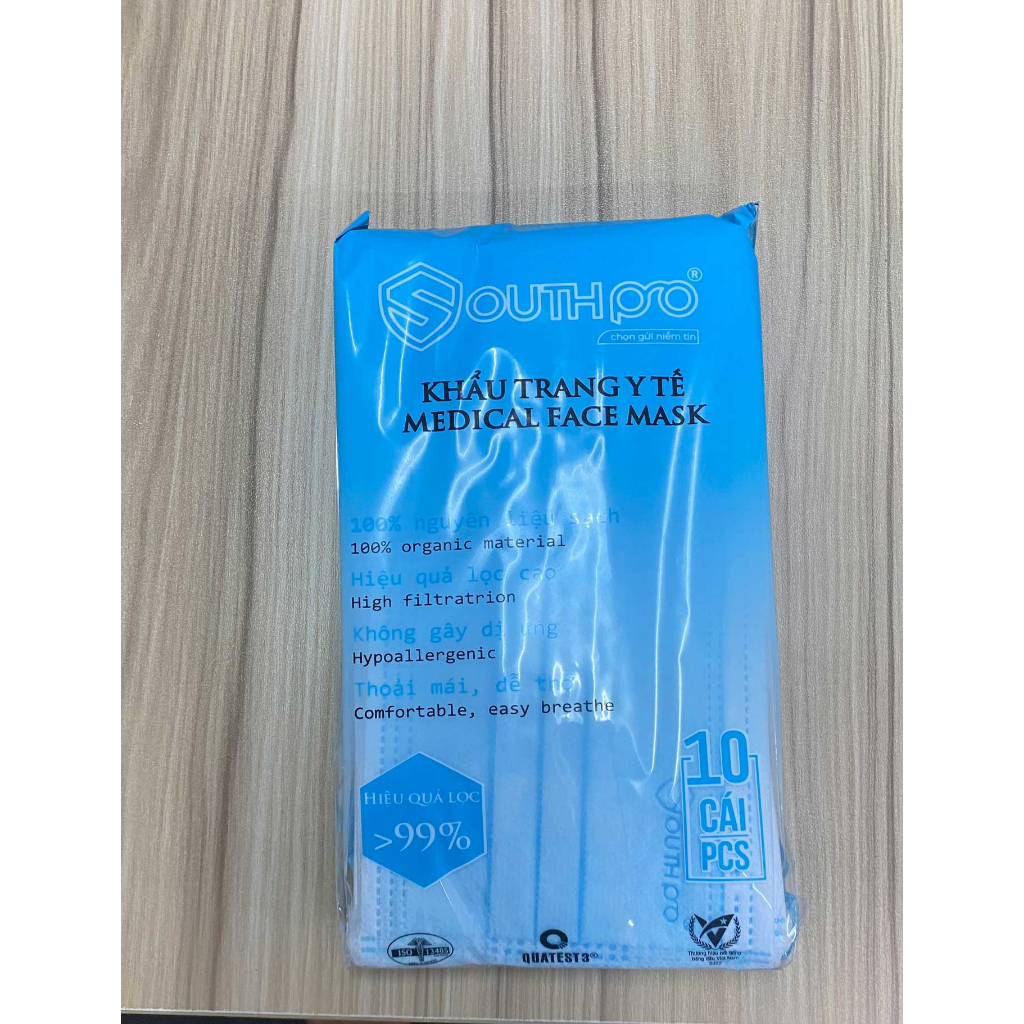 1 Thùng khẩu trang y tế 4 lớp kháng khuẩn Southpro - thùng 50 hộp - có màng
