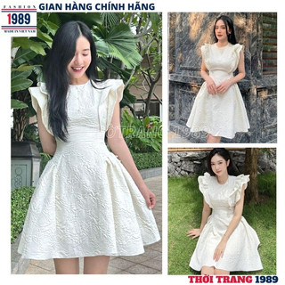 Đầm cánh tiên gấm công sở kiểu dáng hàn quốc -váy dự tiệc sang chảnh -THỜI TRANG 1989